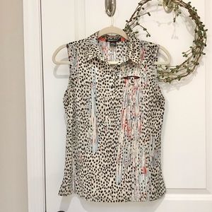 DKNY Golf Animal Print Sleeveless Top Size S, EUC